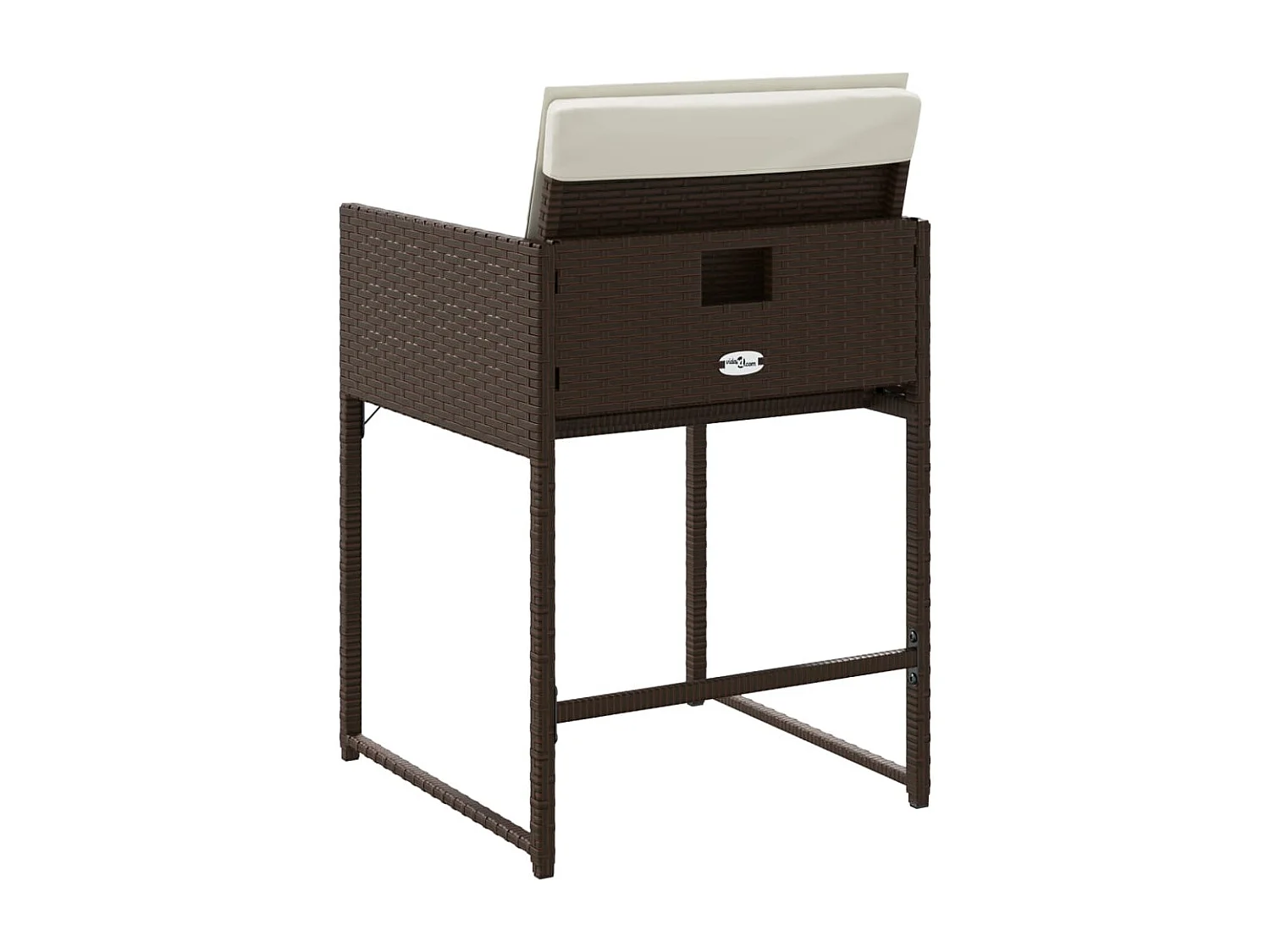 Chaises de jardin avec coussins lot de 4 marron résine tressée