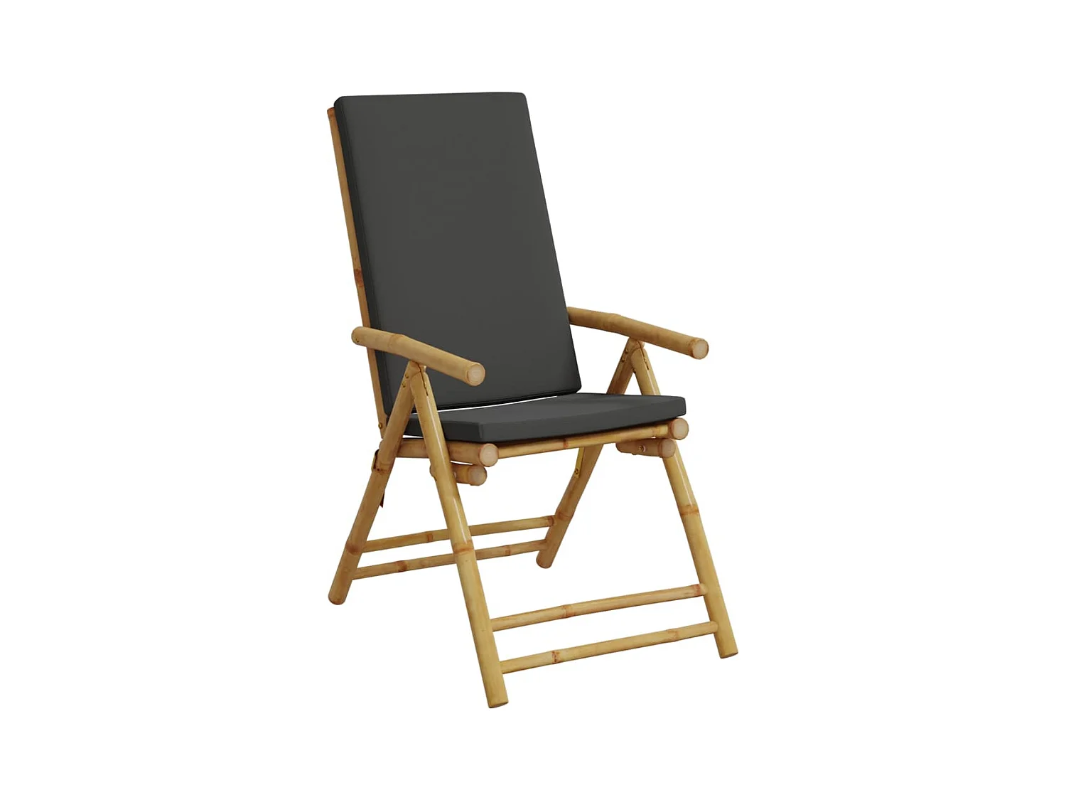 Chaises inclinables de jardin pliantes lot de 2 coussins bambou