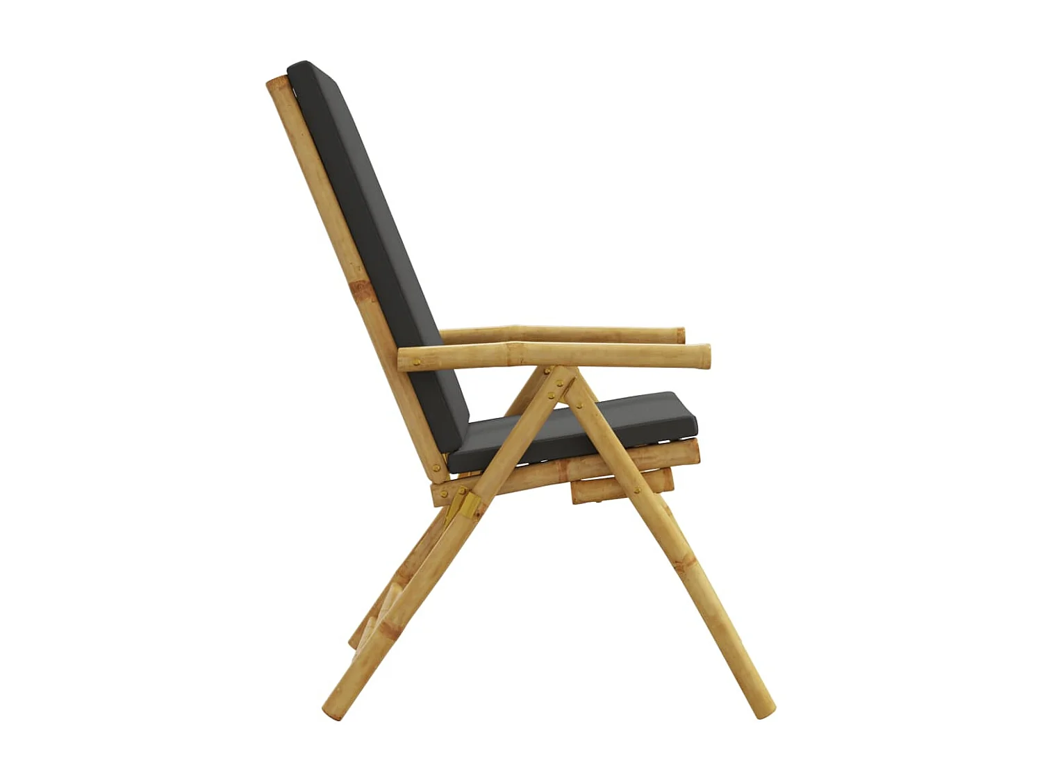 Chaises inclinables de jardin pliantes lot de 2 coussins bambou