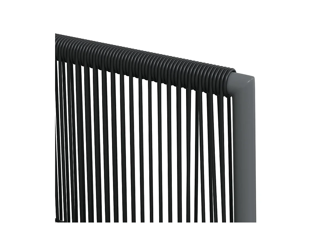 Gartenstühle und Kissen 6er Set schwarz 54x60,5x83,5 cm
