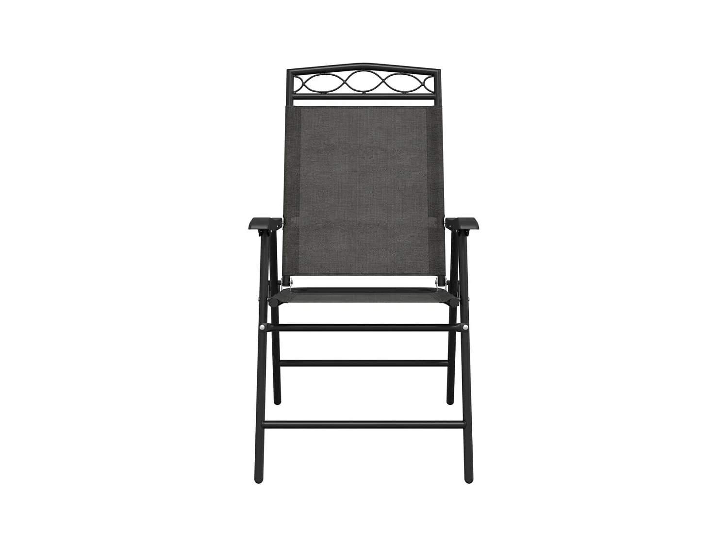 Set di 2 sedie da giardino pieghevoli in acciaio e textilene