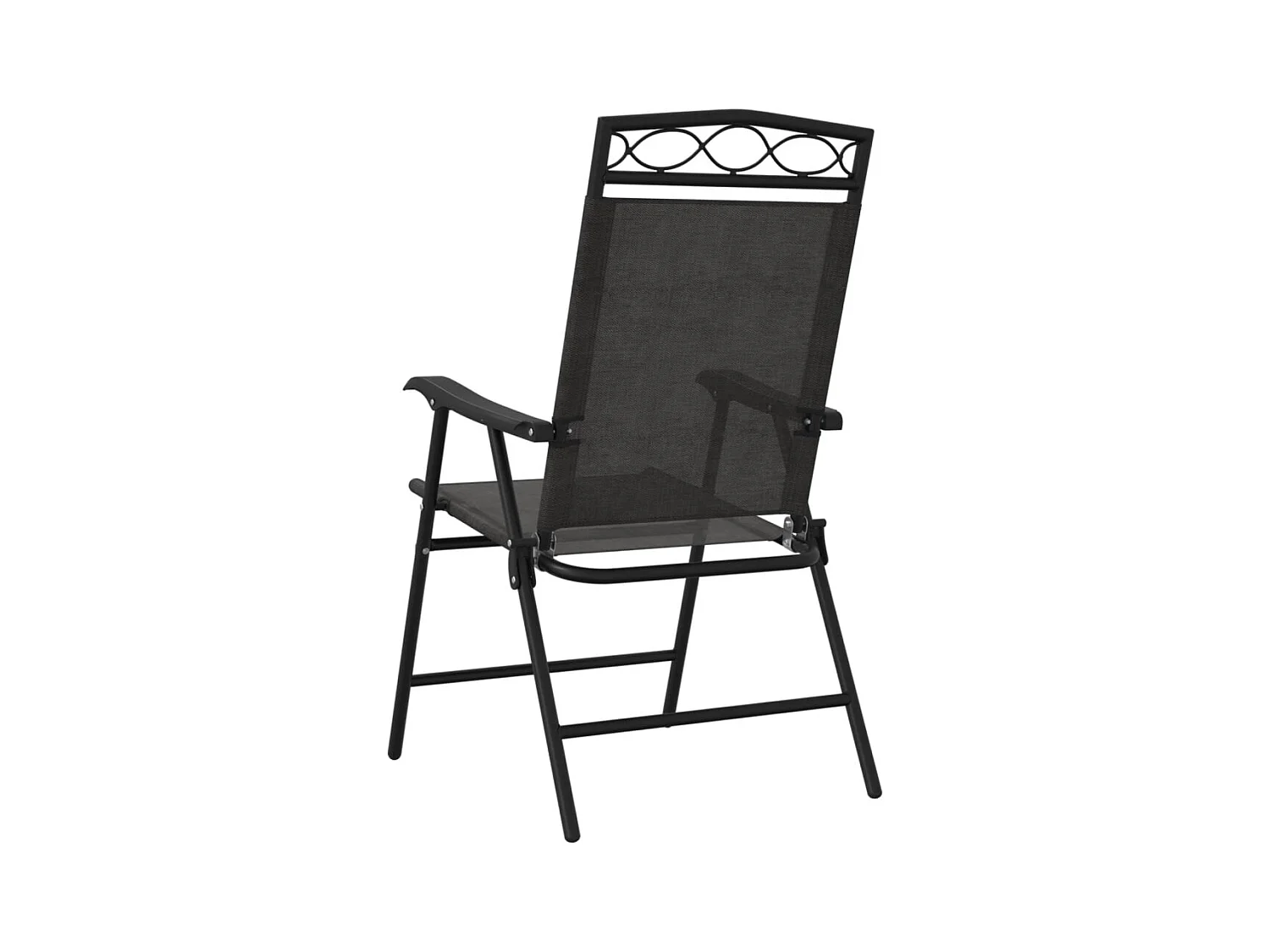 Set di 2 sedie da giardino pieghevoli in acciaio e textilene