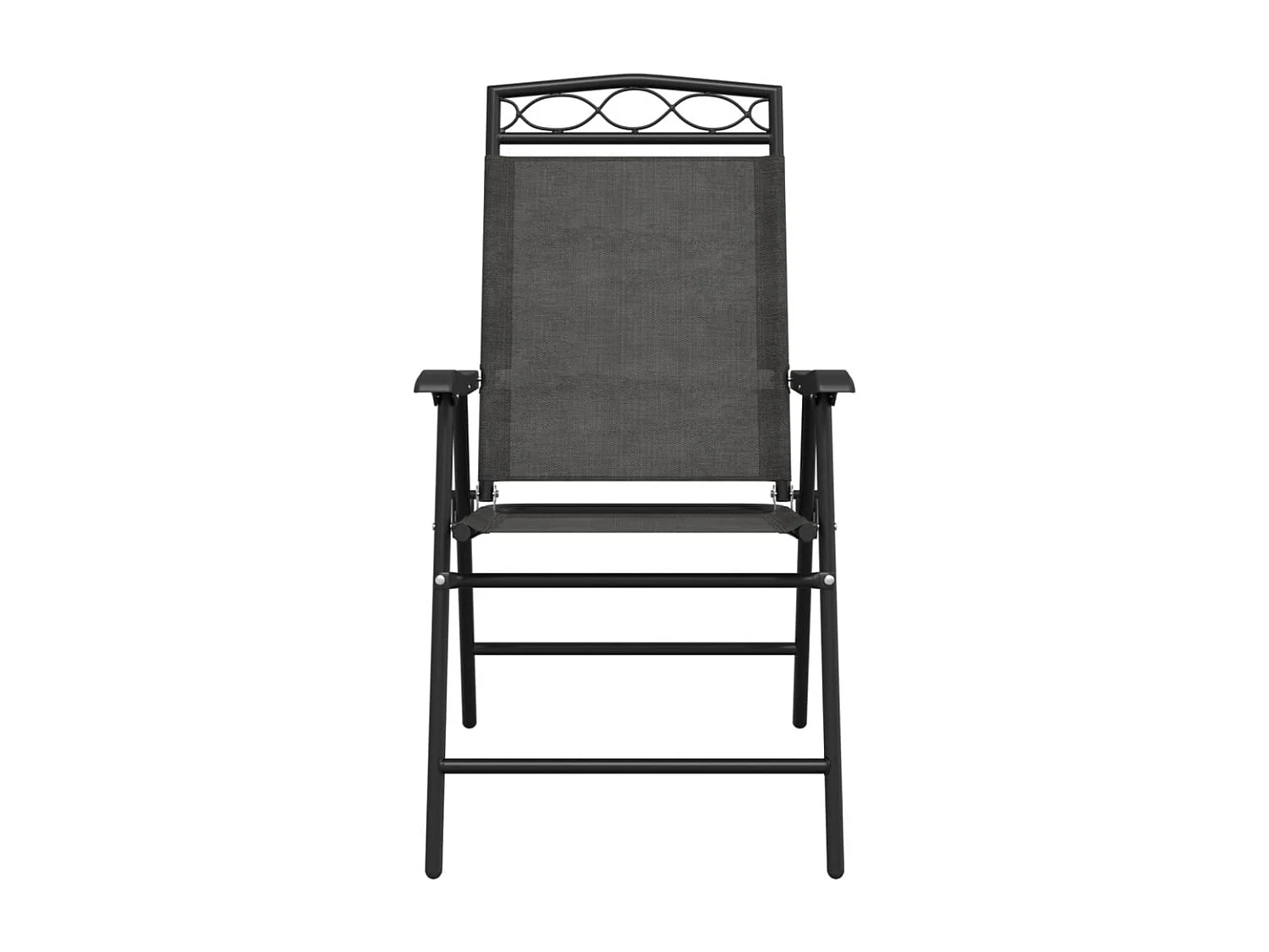 Conjunto de 2 sillas de jardín plegables en acero y textilene