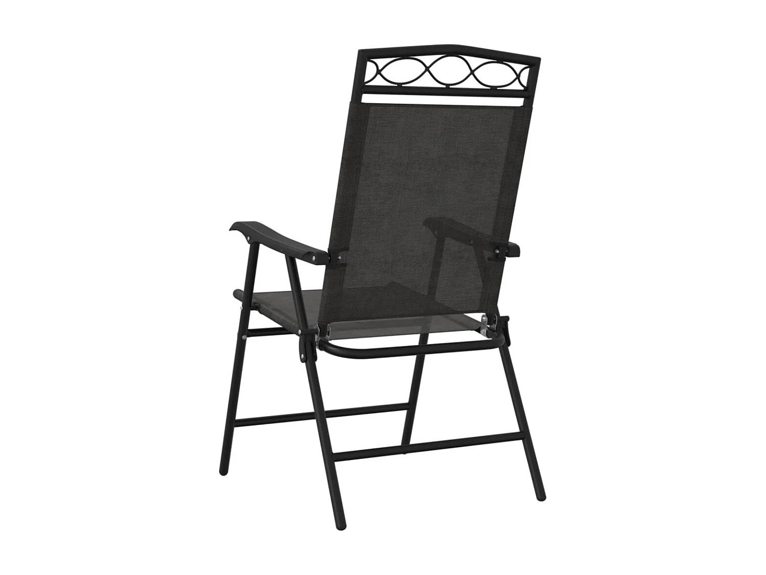 Conjunto de 2 sillas de jardín plegables en acero y textilene