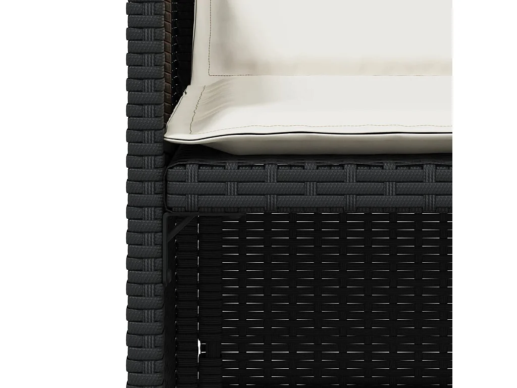 Set van 4 tuinstoelen met zwarte rieten kussens