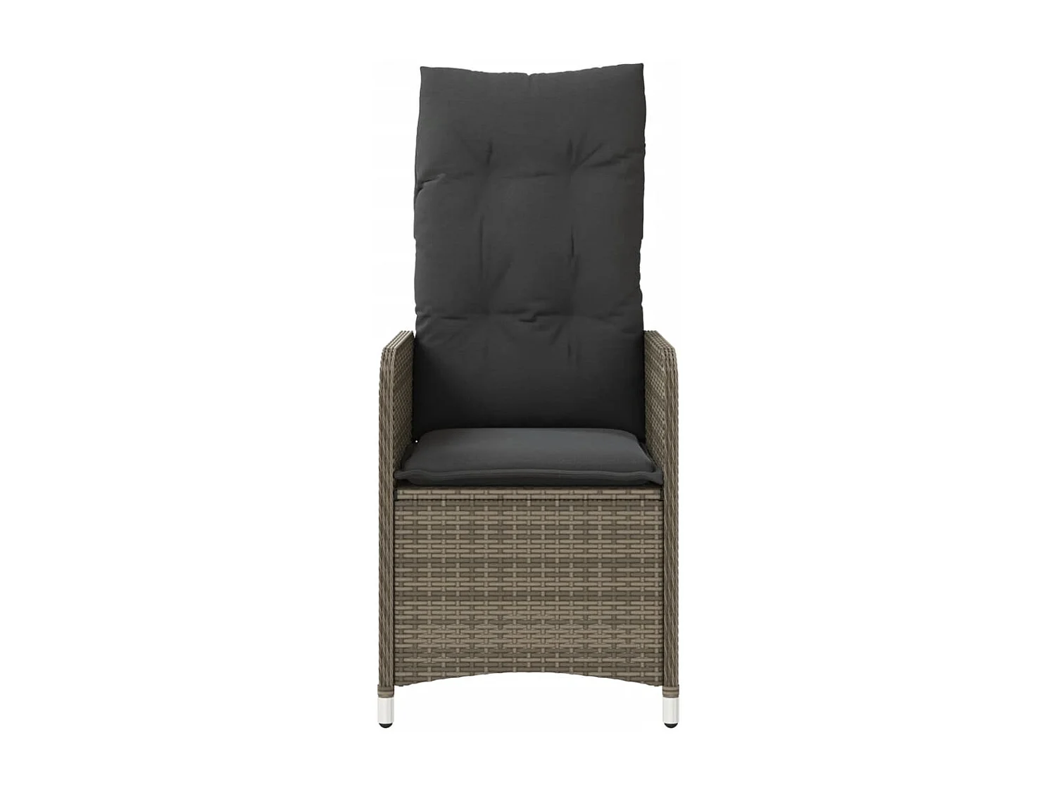 Chaise inclinable de jardin avec coussins gris résine tressée
