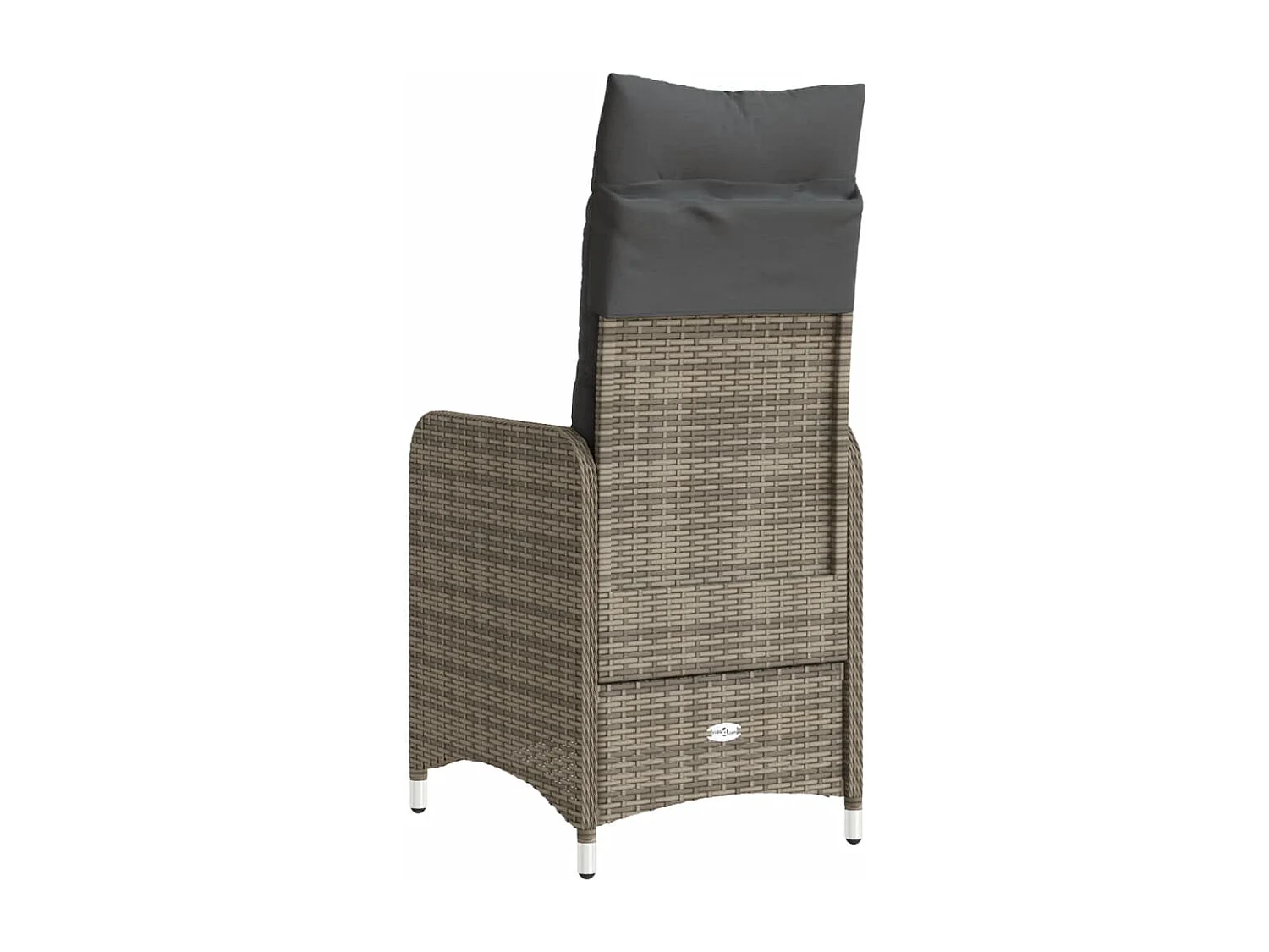 Chaise inclinable de jardin avec coussins gris résine tressée