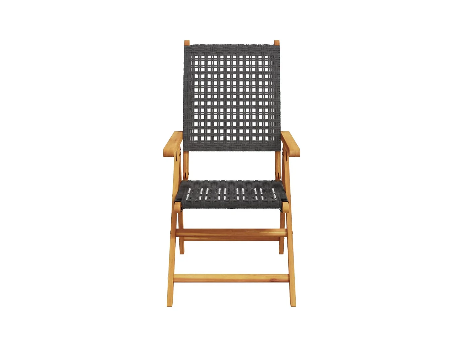 Chaises inclinables de jardin lot de 6 noir rotin bois massif