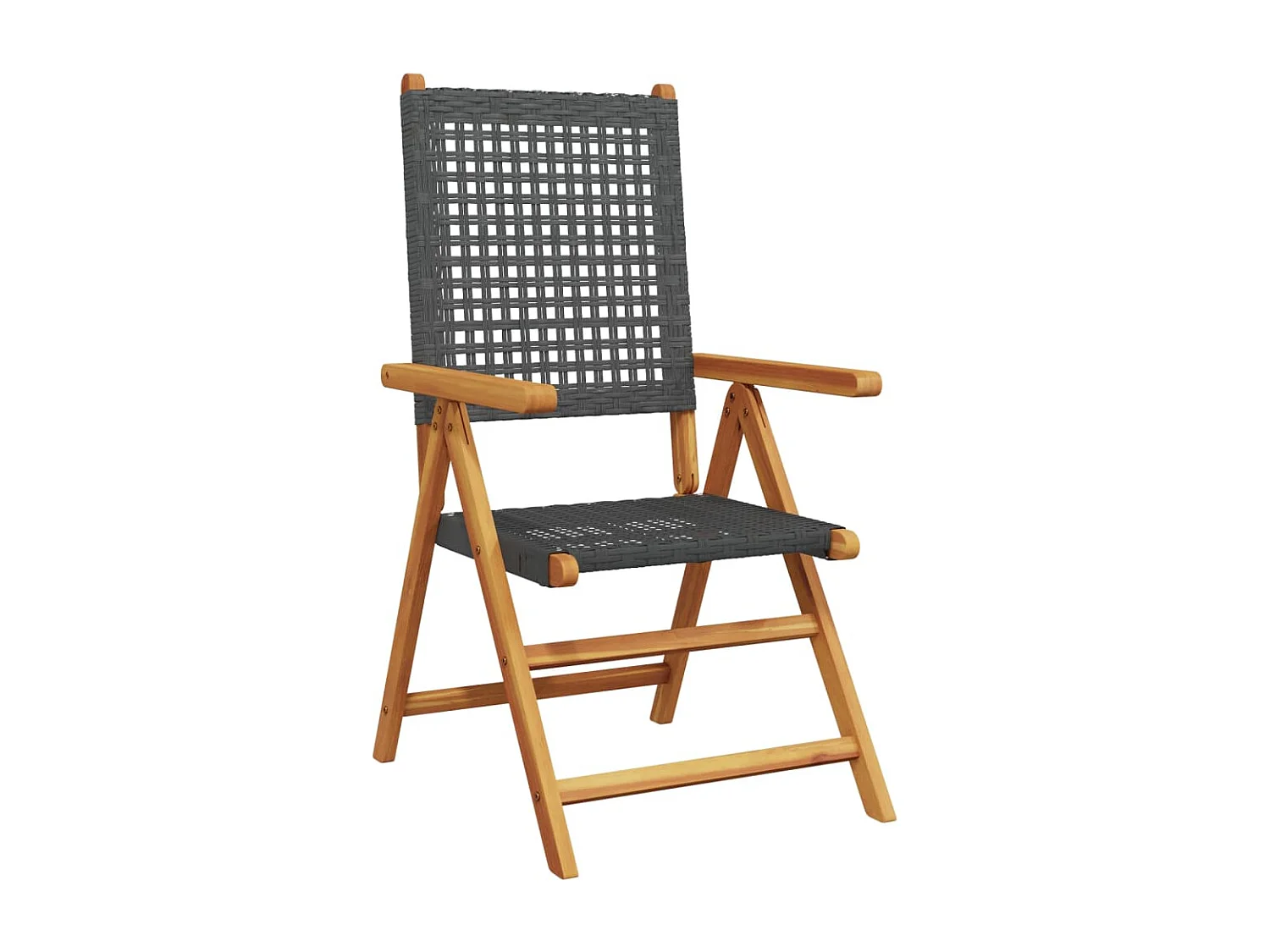 Chaises inclinables de jardin lot de 6 noir rotin bois massif