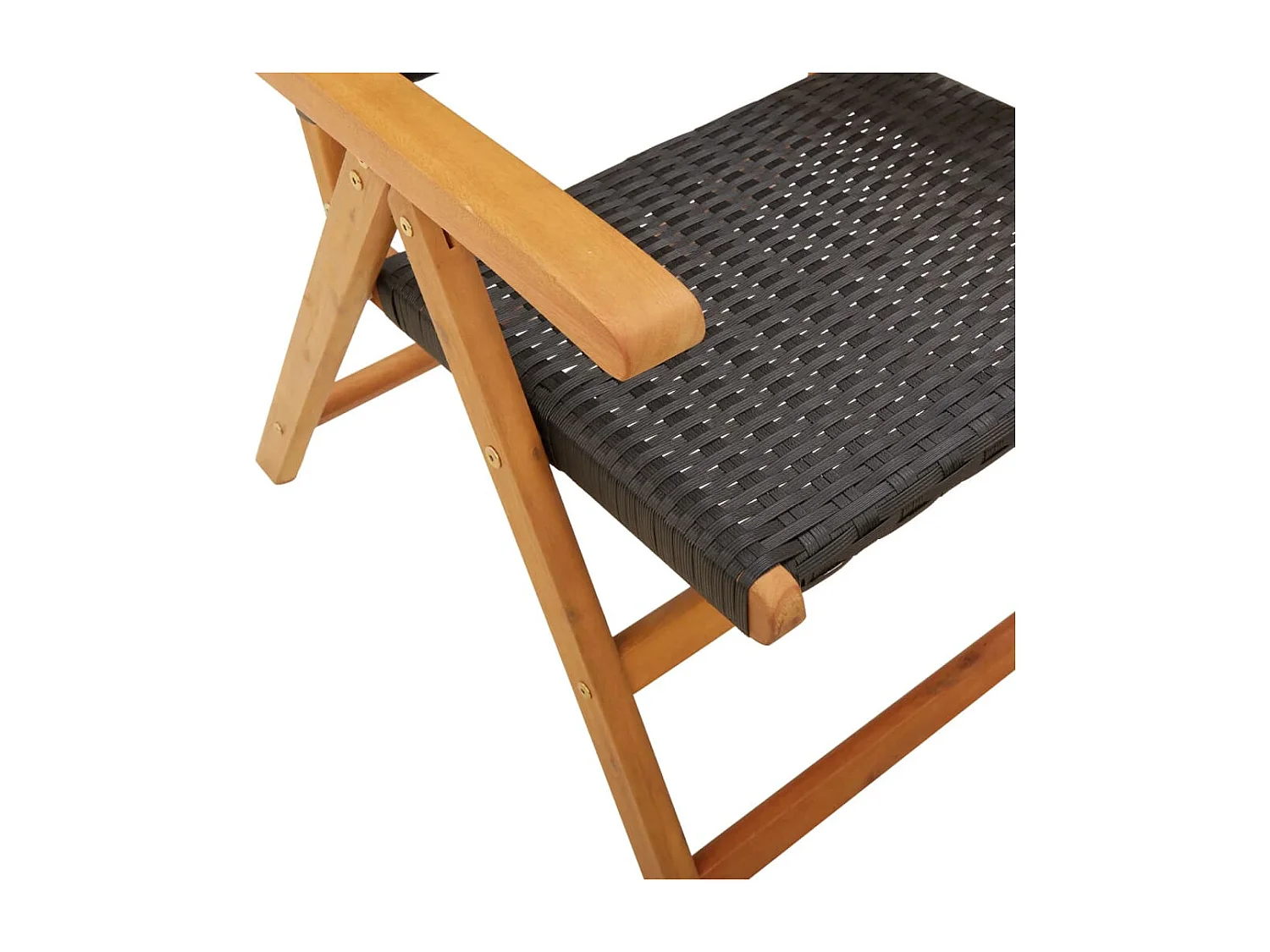 Chaises inclinables de jardin lot de 6 noir rotin bois massif