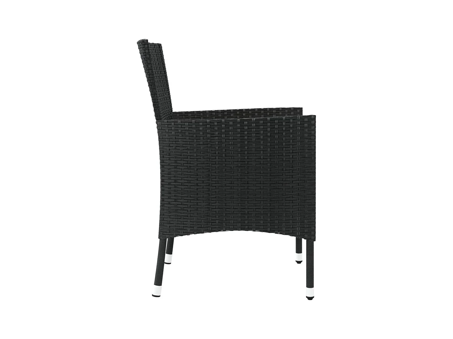 Tuinstoelen met kussens set van 4 Zwart geweven hars