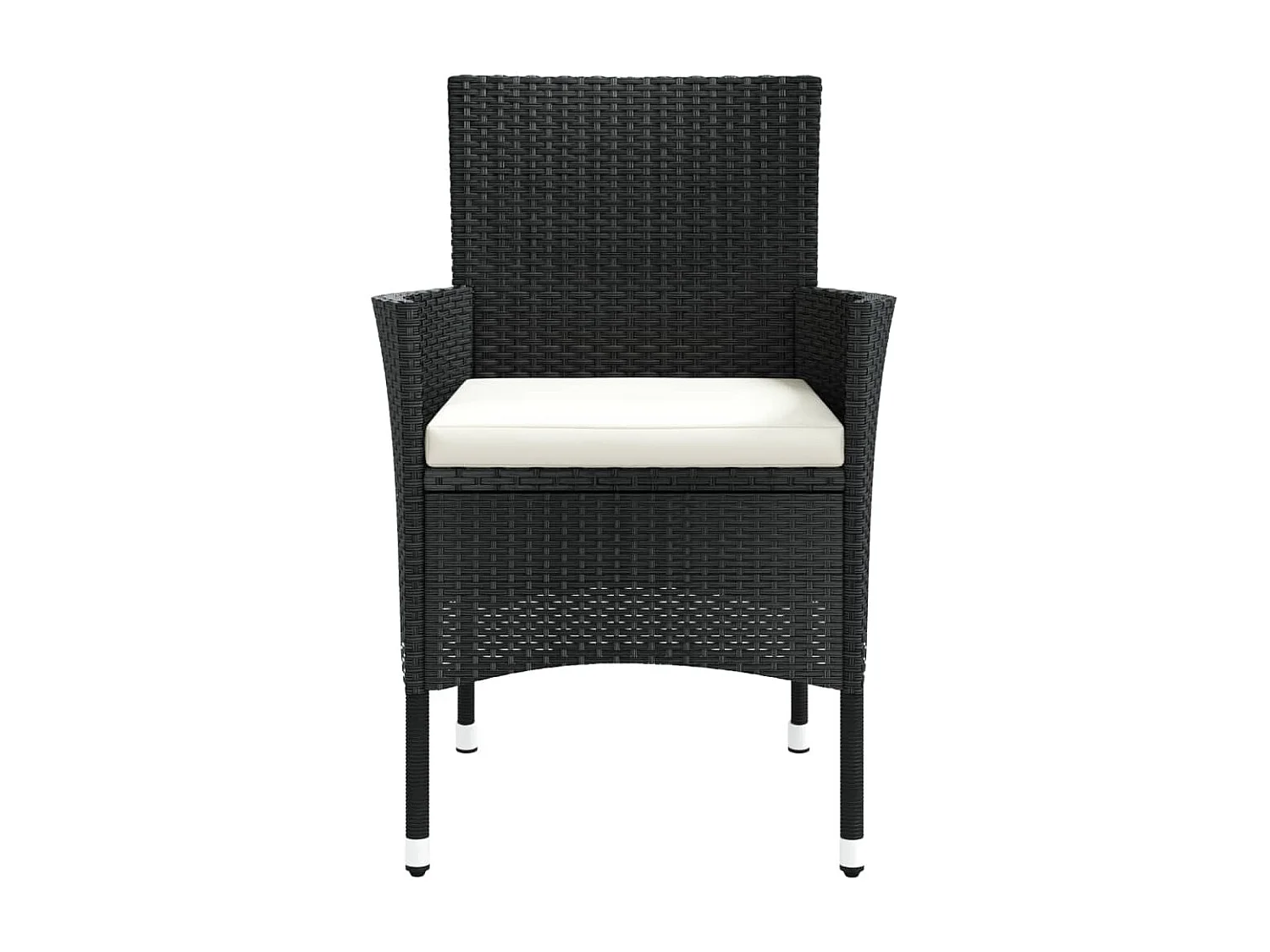 Tuinstoelen met kussens set van 4 Zwart geweven hars