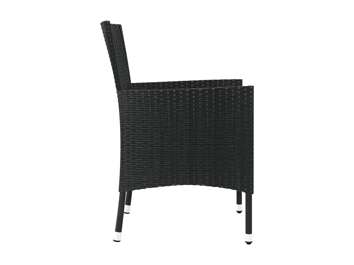 Tuinstoelen met kussens set van 4 Zwart geweven hars