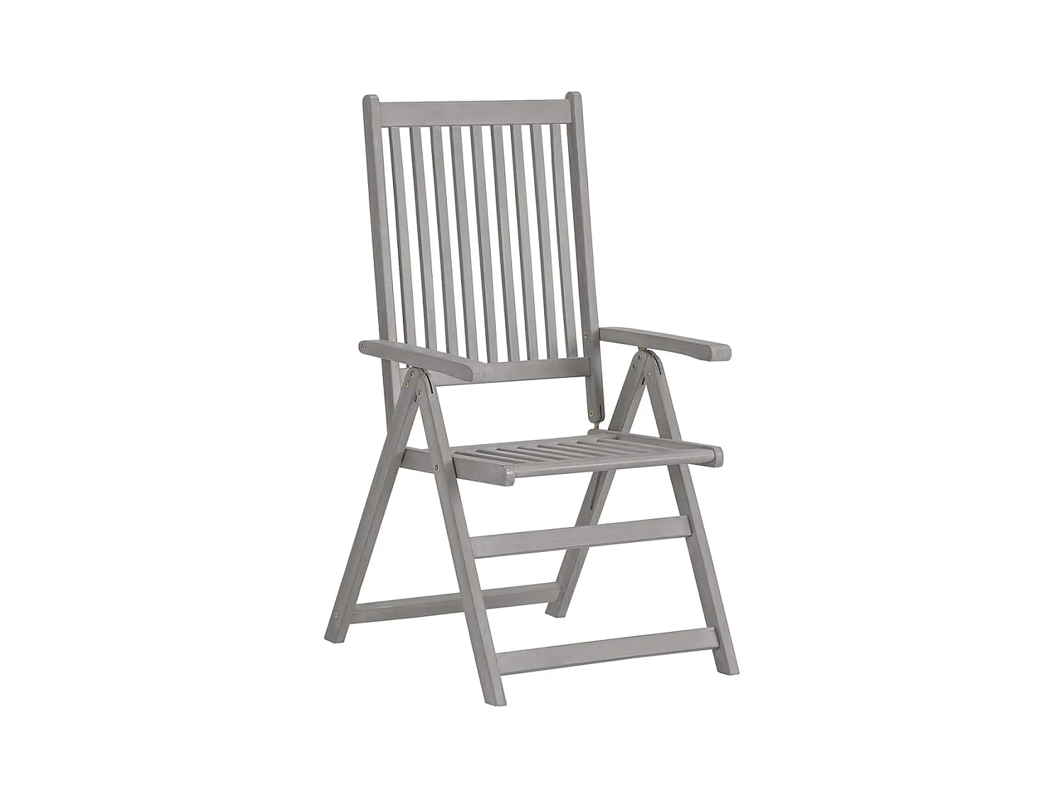 Set di 4 sedie da giardino reclinabili con cuscini in legno di acacia