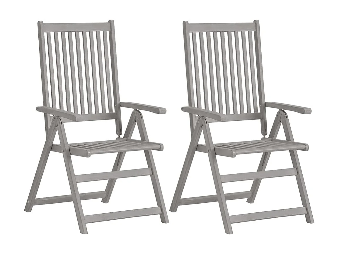 Chaises inclinables de jardin lot de 4 et coussins Bois acacia