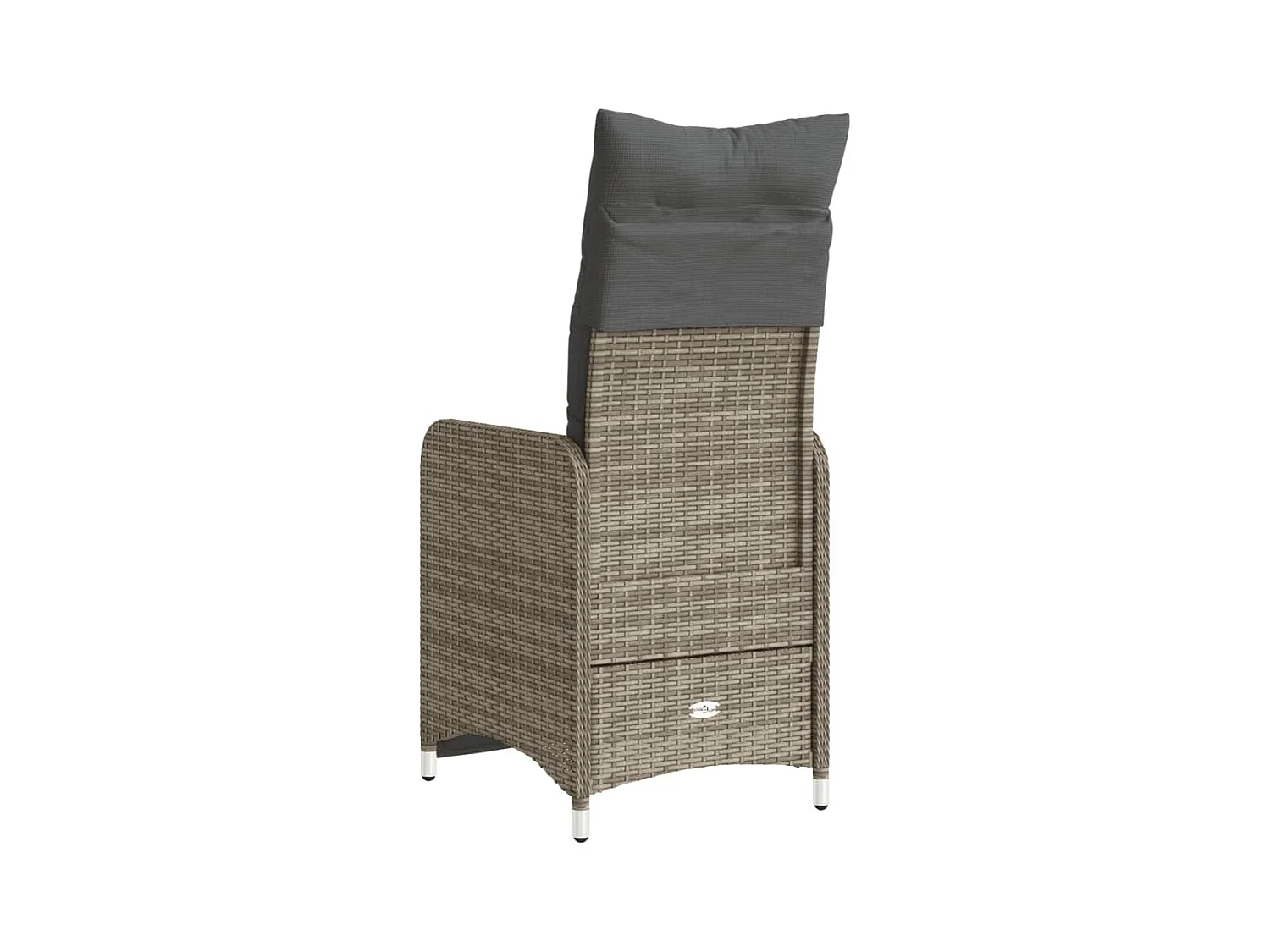 Set van 2 verstelbare tuinstoelen met grijze rotan kussens