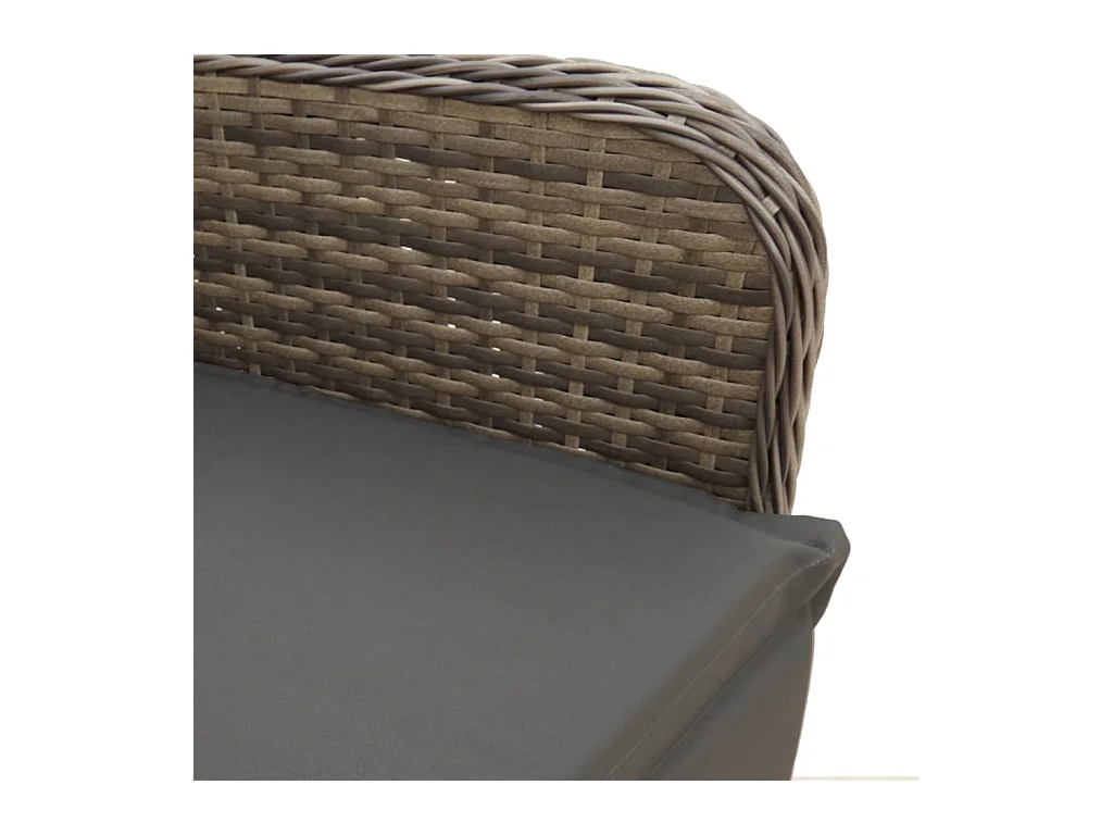 Set van 2 verstelbare tuinstoelen met grijze rotan kussens