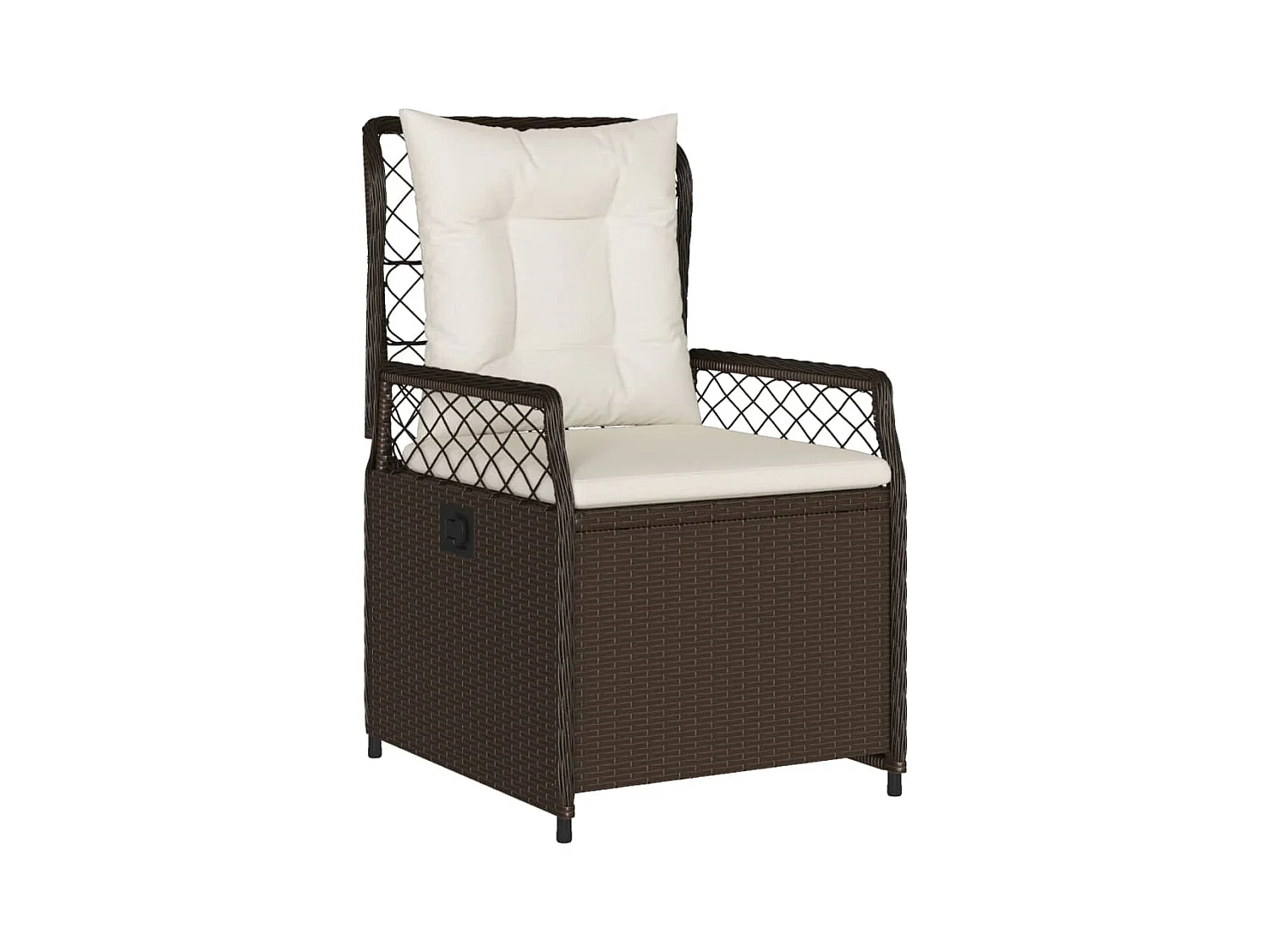 Set di 2 sedie da giardino reclinabili, marroni, in resina di vimini