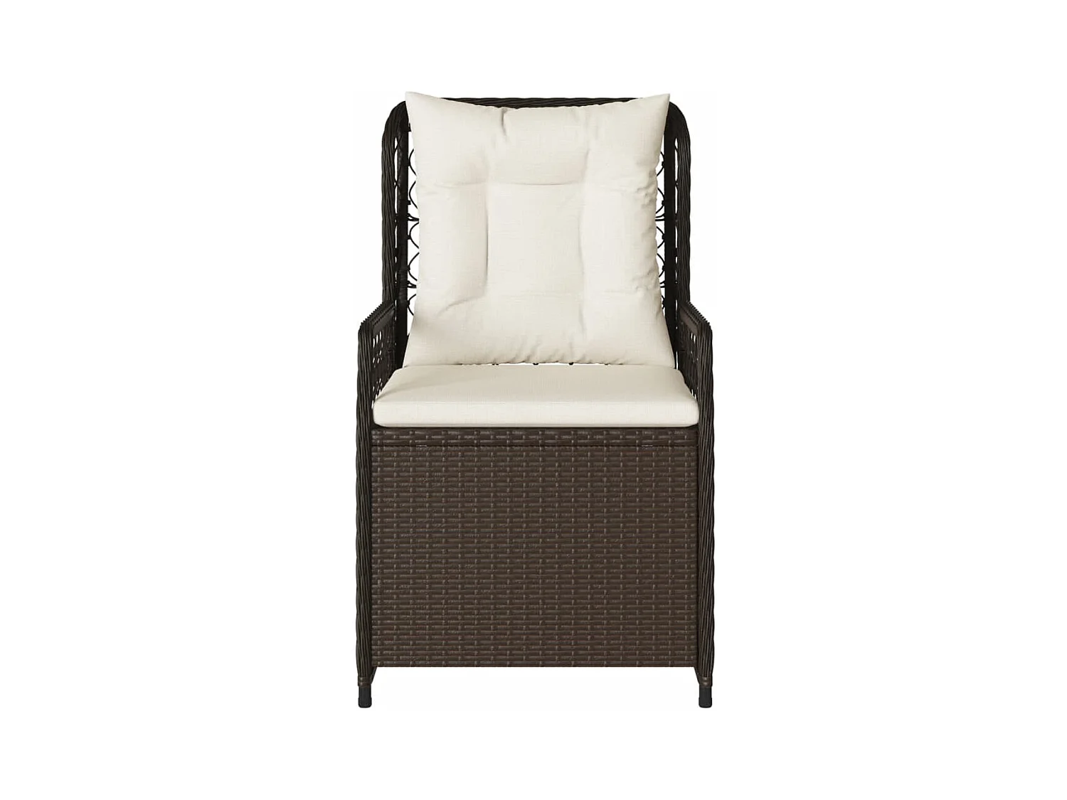 Set di 2 sedie da giardino reclinabili, marroni, in resina di vimini