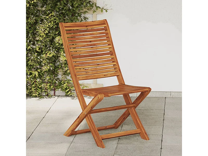 Chaises pliantes de jardin lot de 2 bois d'acacia solide