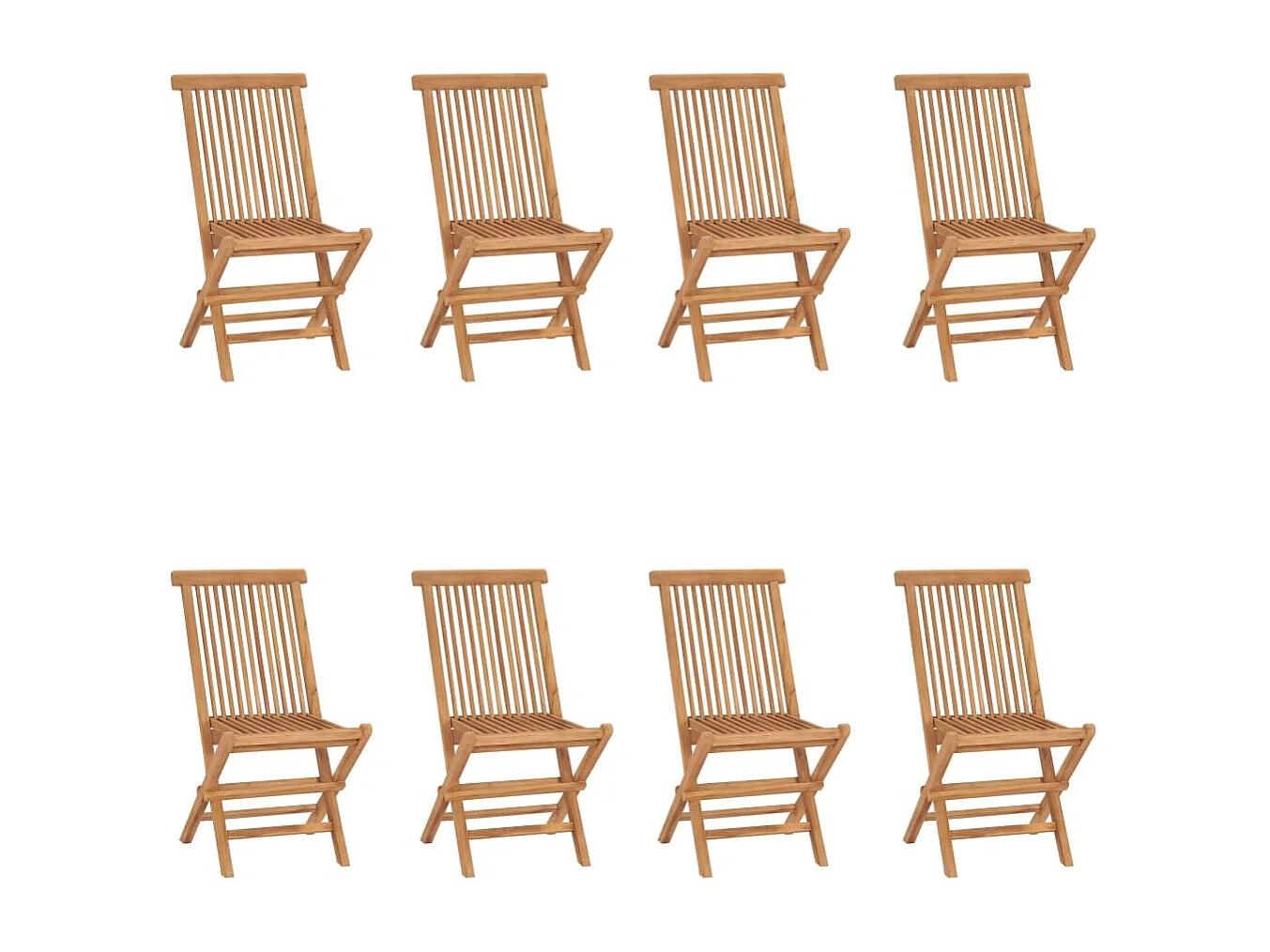 Chaises pliables de jardin lot de 8 Bois de teck solide