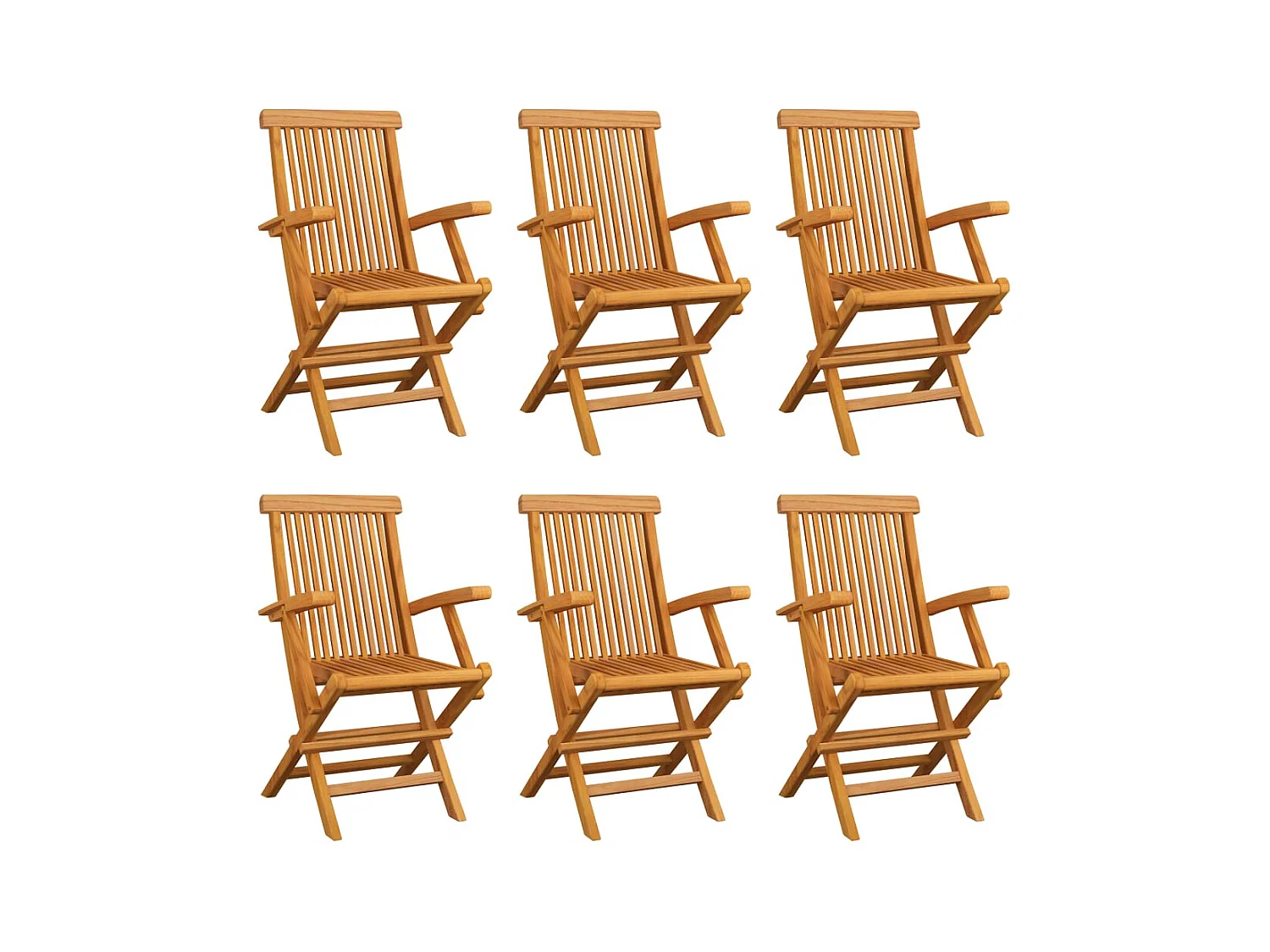 Opvouwbare tuinstoelen set van 6 massief teakhout
