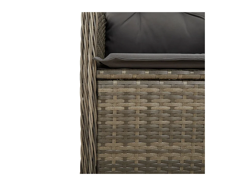 Set van 2 verstelbare tuinstoelen met grijze rotan kussens