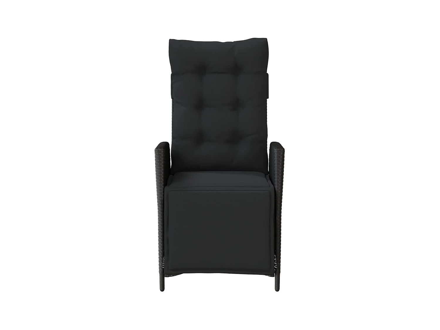 Tuinstoelen Set van 2 Zwarte Rotan Voetenbank