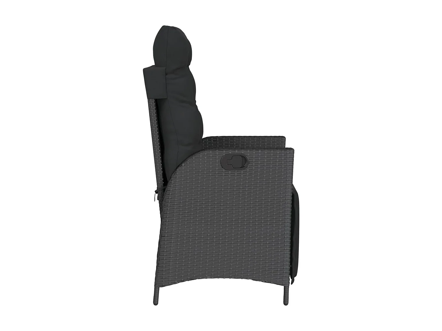 Tuinstoelen Set van 2 Zwarte Rotan Voetenbank