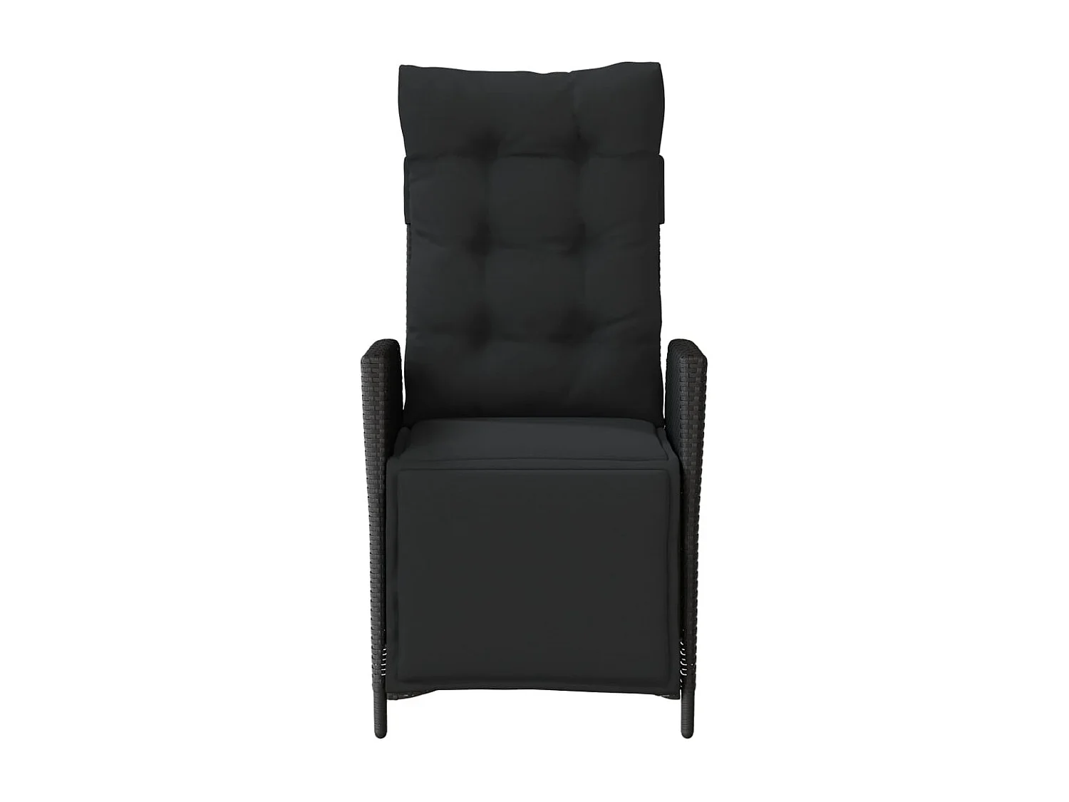 Chaises inclinables de jardin lot de 2 repose-pied noir rotin