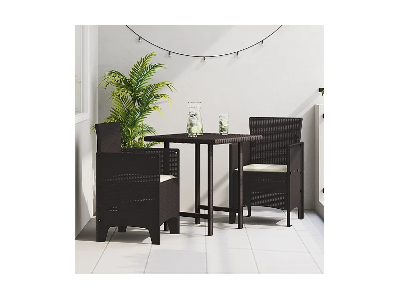 Sillas de jardín con cojines 2 piezas ratán sintético marrón