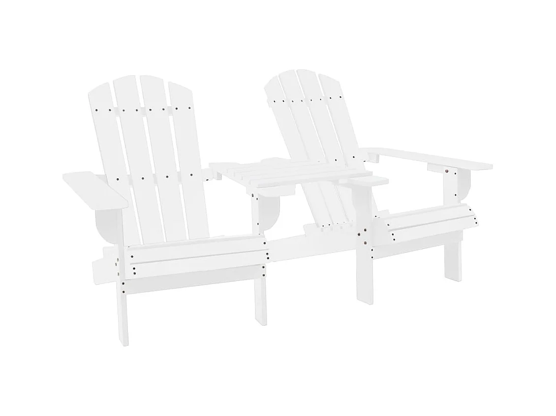 Sillas de jardín Adirondack con mesa en madera de abeto blanco