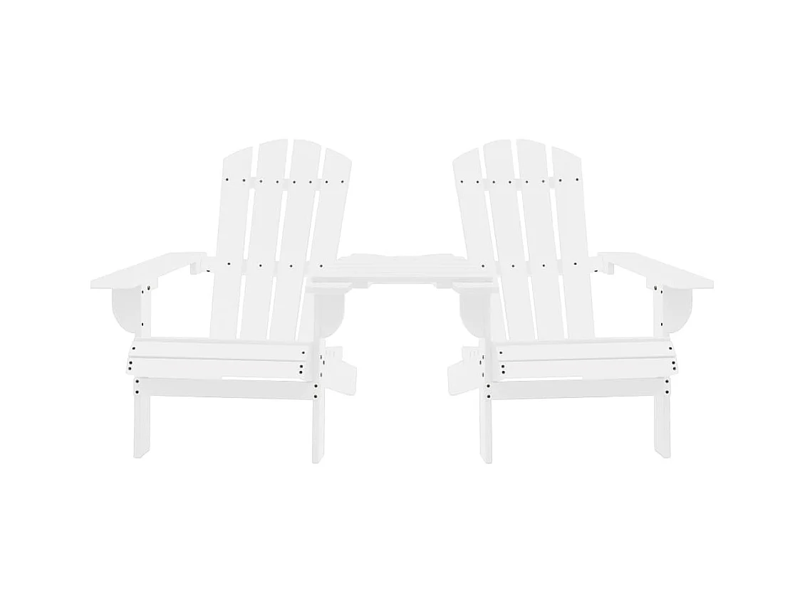 Sillas de jardín Adirondack con mesa en madera de abeto blanco