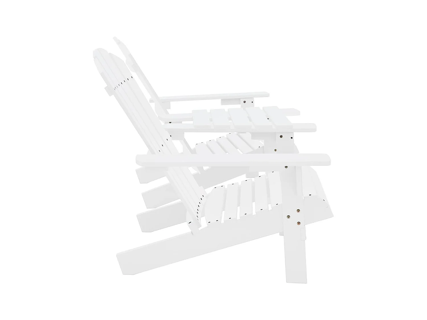 Sillas de jardín Adirondack con mesa en madera de abeto blanco