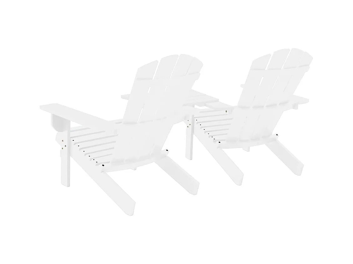 Sillas de jardín Adirondack con mesa en madera de abeto blanco