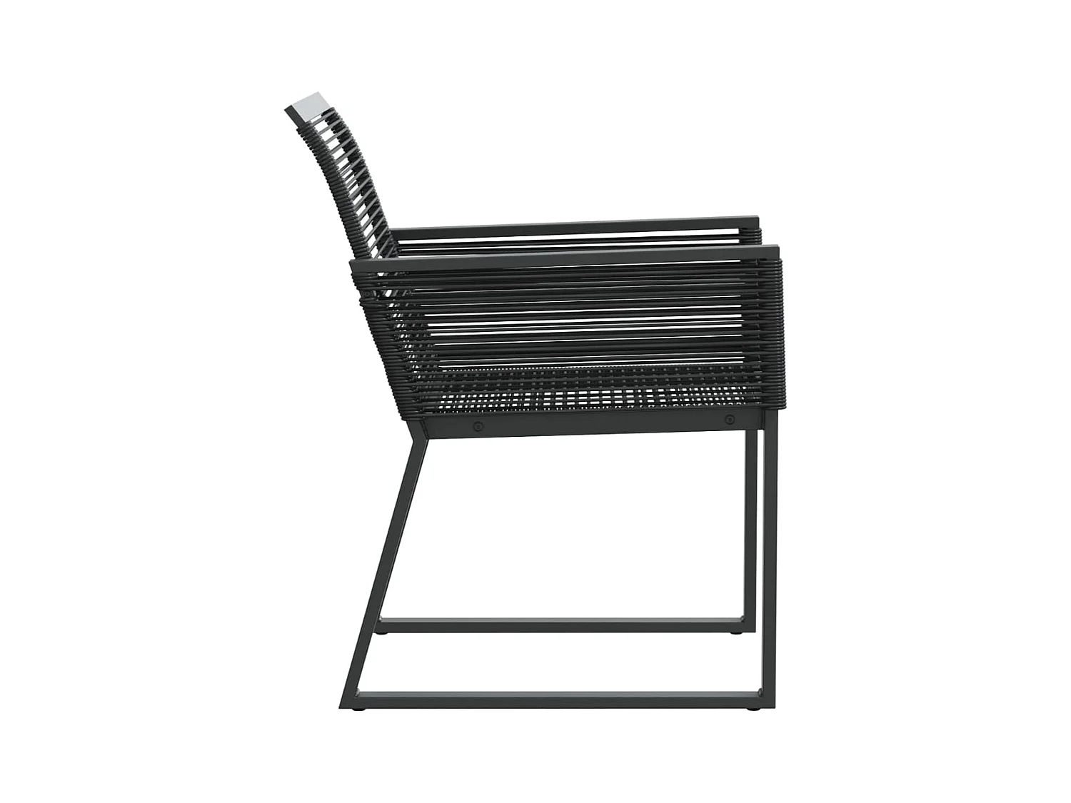 Chaises de jardin lot de 4 noir résine tressée