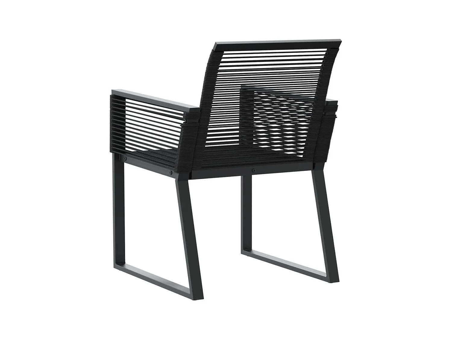 Chaises de jardin lot de 4 noir résine tressée
