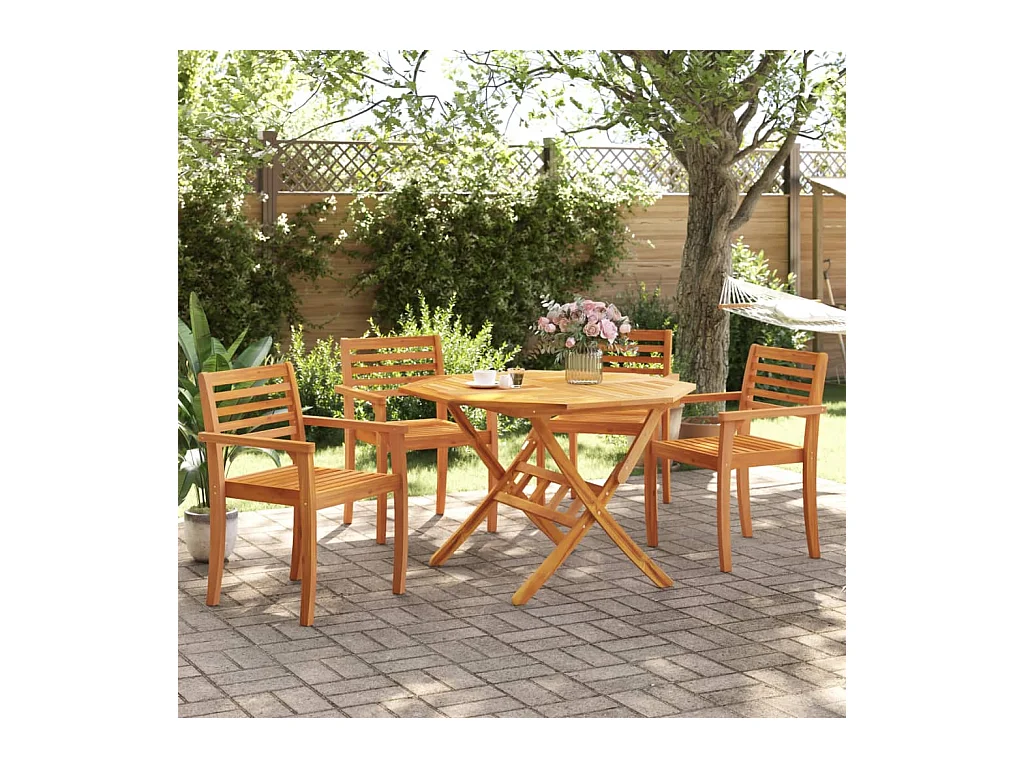 Juego de 4 sillas de jardín 59x55x85 madera maciza de acacia