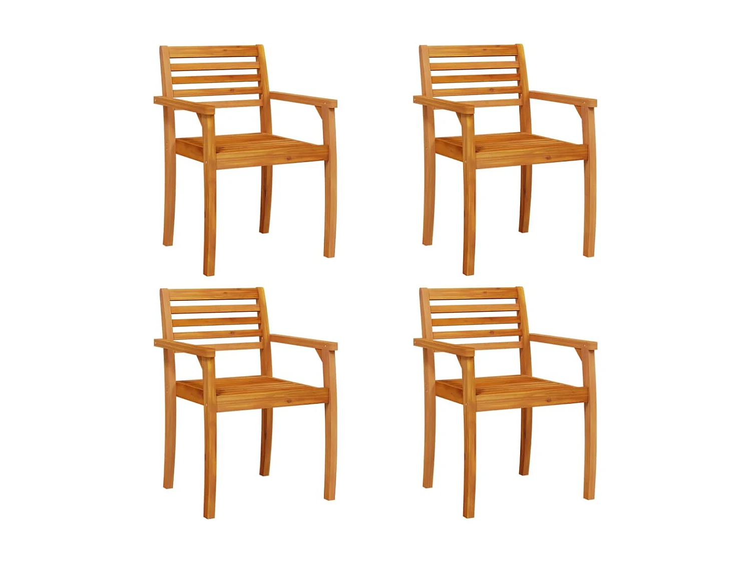 Chaises de jardin lot de 4 59x55x85 bois massif d'acacia