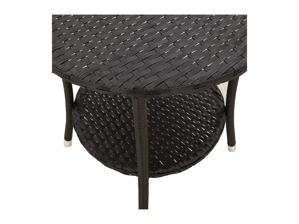 Set di 2 sedie da giardino reclinabili e tavolo in resina di vimini