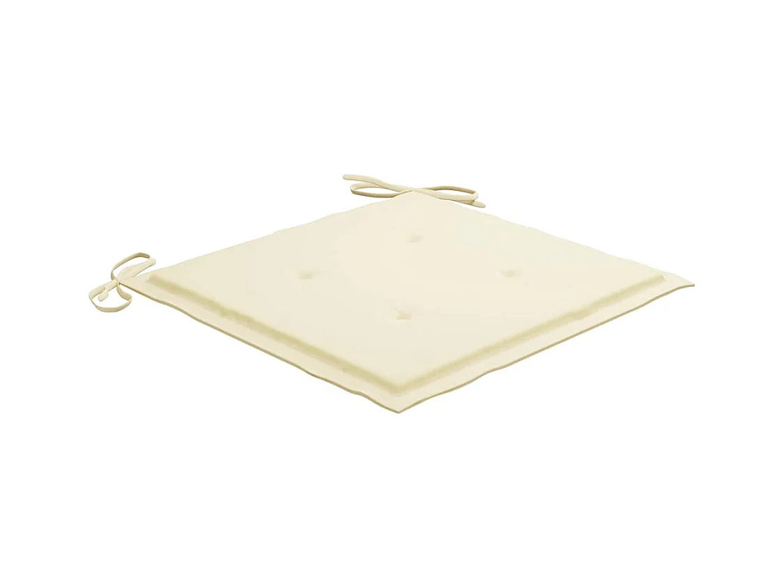 Tuinstoelen en crèmekleurige kussens set van 4 Massief teakhout