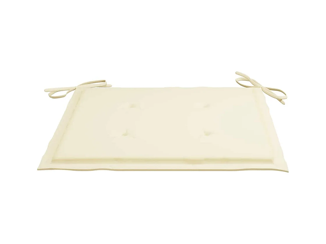 Tuinstoelen en crèmekleurige kussens set van 4 Massief teakhout