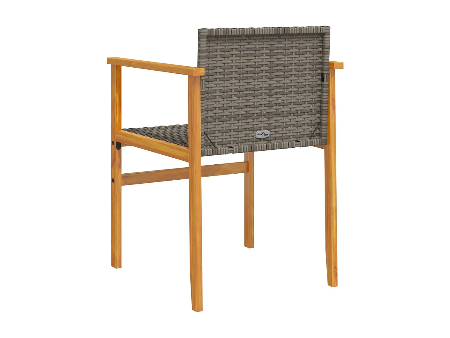 Tuinstoelenset van 2 grijs geweven hars en massief hout