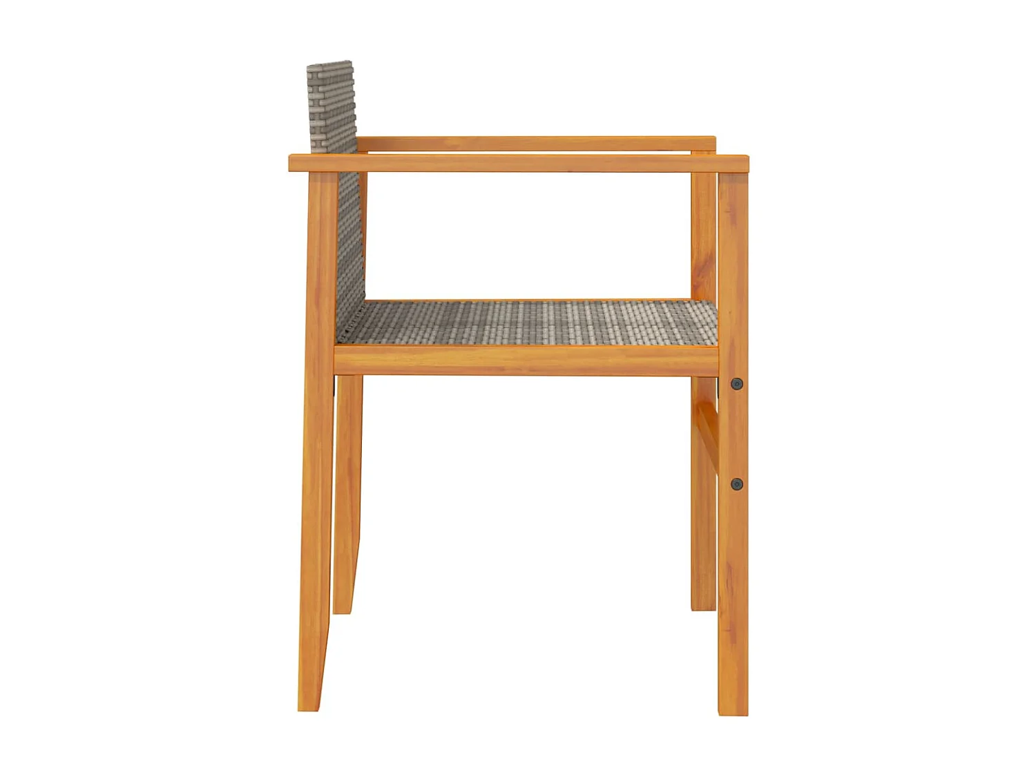 Chaises de jardin lot de 2 gris résine tressée et bois massif