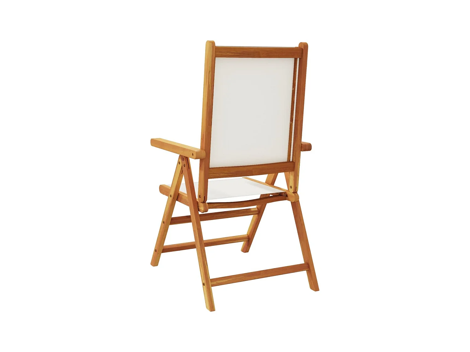 Chaises de jardin lot de 2 blanc crème bois acacia massif tissu