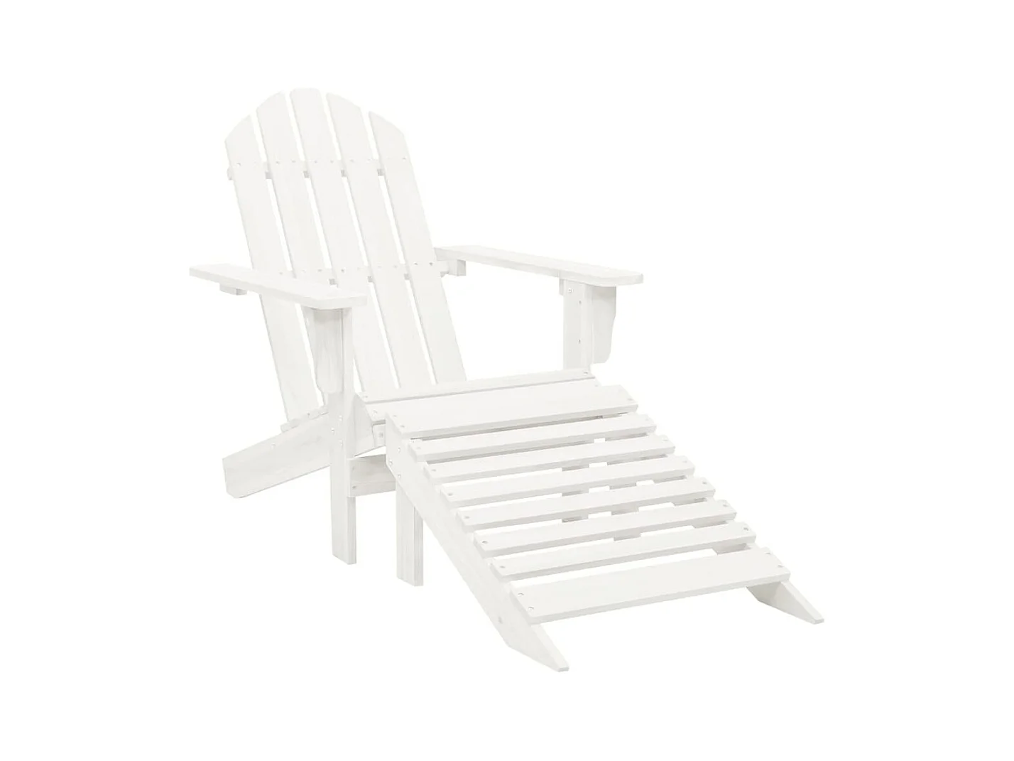 Gartenstuhl mit Pouf Weißes Holz