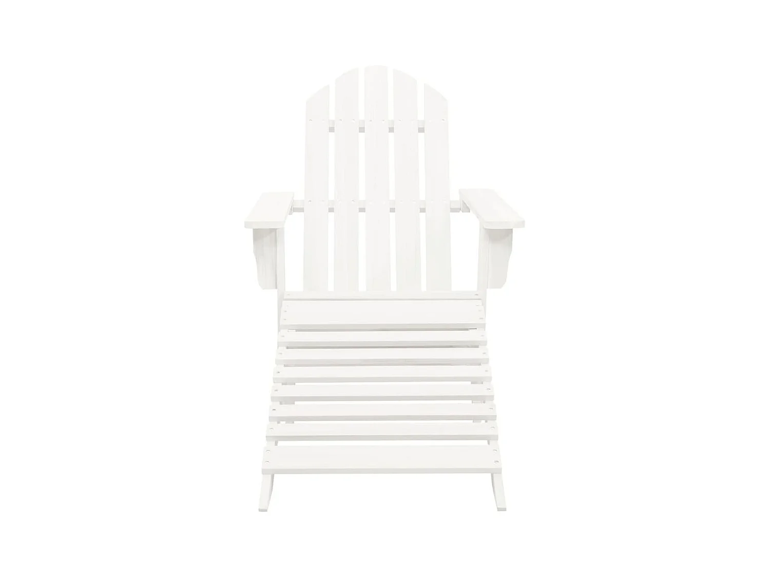 Gartenstuhl mit Pouf Weißes Holz