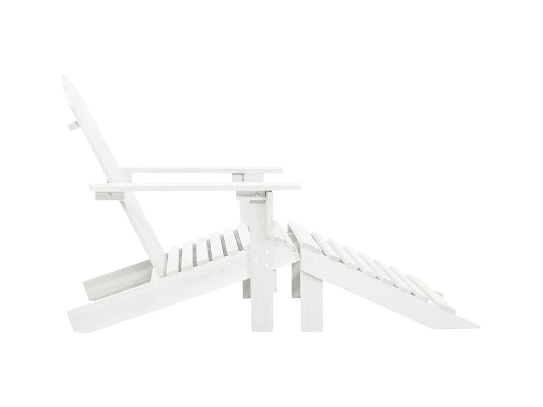 Gartenstuhl mit Pouf Weißes Holz