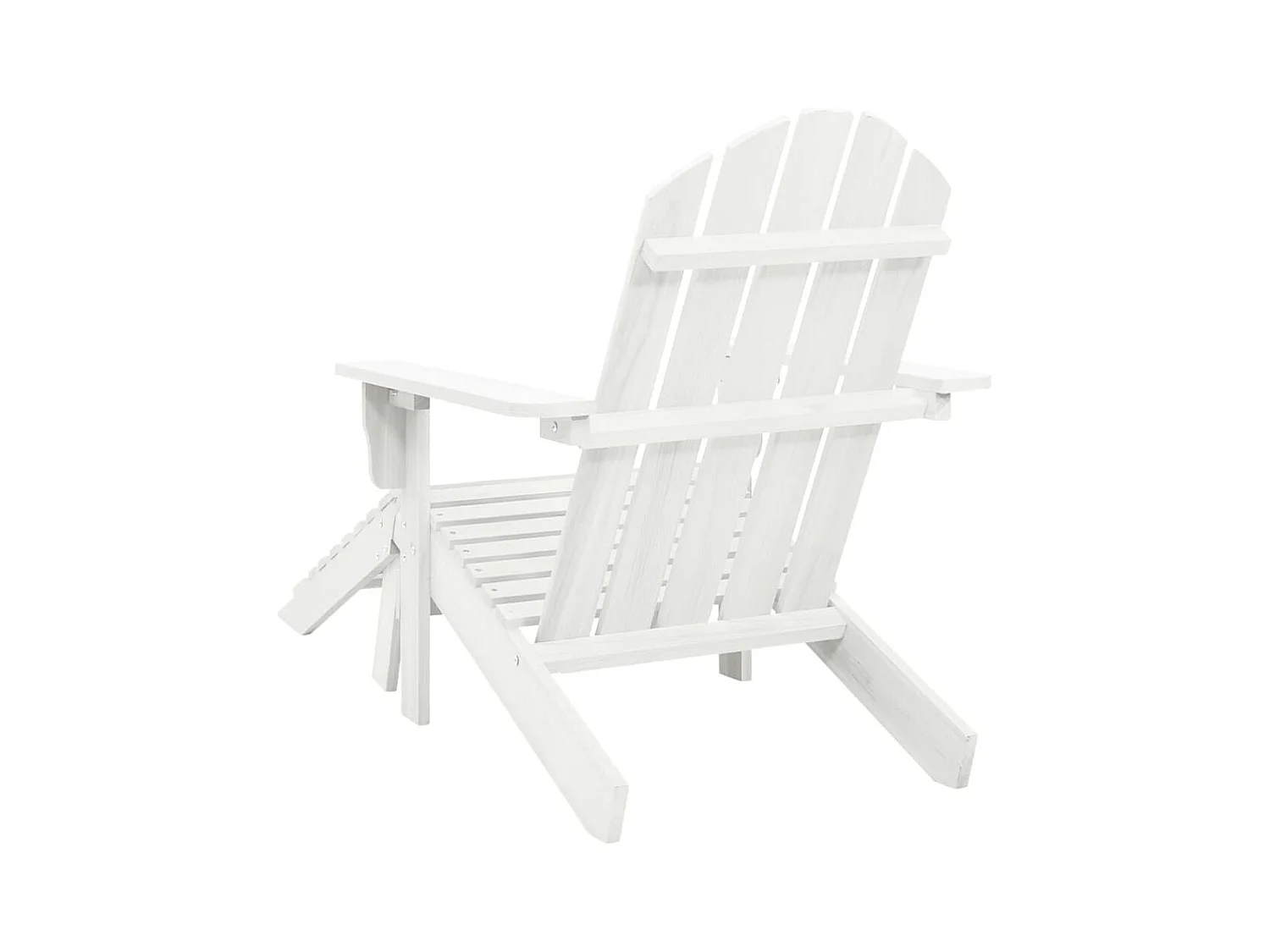 Gartenstuhl mit Pouf Weißes Holz