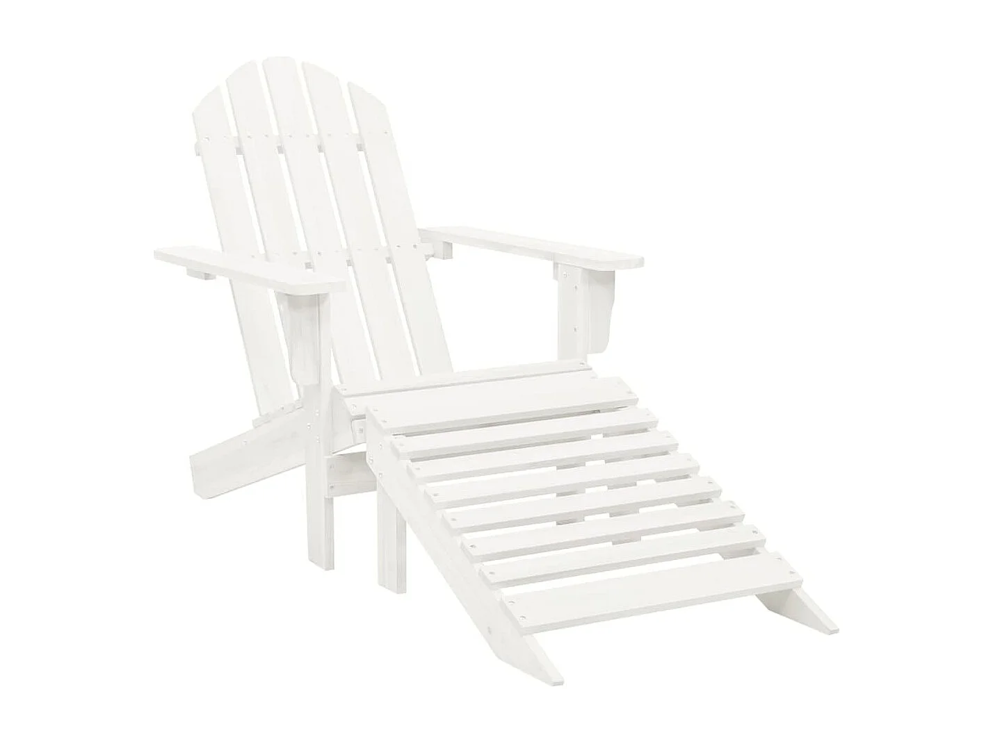 Silla de jardín con puf Madera blanca
